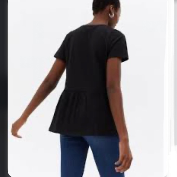 Juicy Couture Shift Peplum Top Black Short Sleeve Size Small - Picture 3 of 13